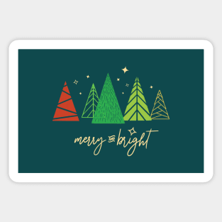 Merry and bright Christmas tree collection, illustrated Sticker